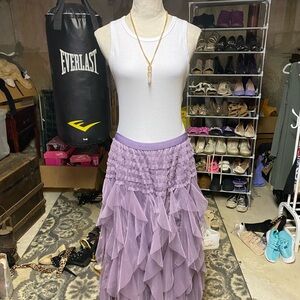 Lavender Maxi Ruffled Skirt